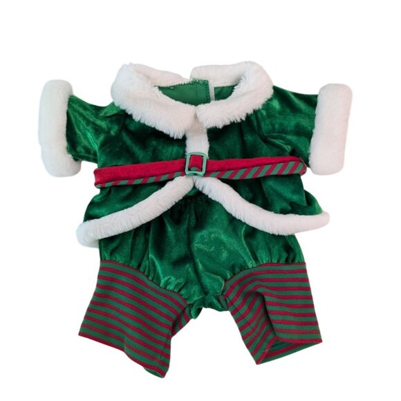 Build-A-Bear Workshop Other - Build-A-Bear Clothes Elf Outfit Jacket Pants Green Red Velour Faux Fur Trim BABW